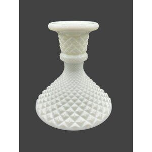 Vintage Westmoreland English Hobnail Milk Glass Candle Stick 1950's MCM 4"